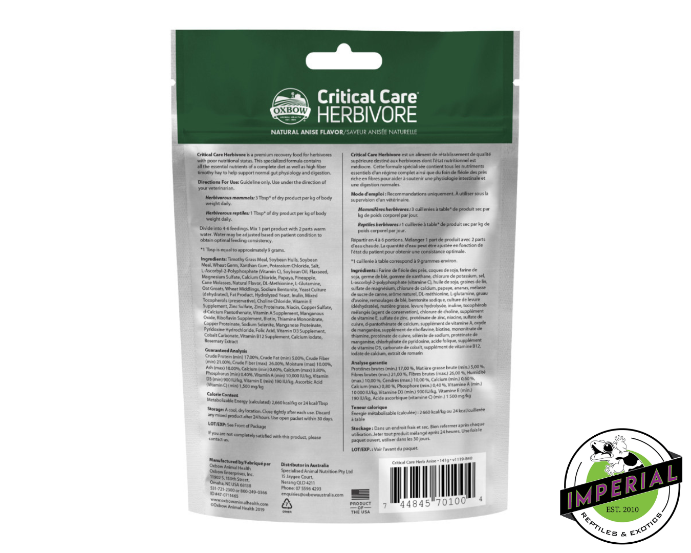 Oxbow Critical Care Herbivore Fine Grind Papaya Flavor for sale, buy reptile supplies online, supplies for sale, buy reptiles online, reptiles for sale